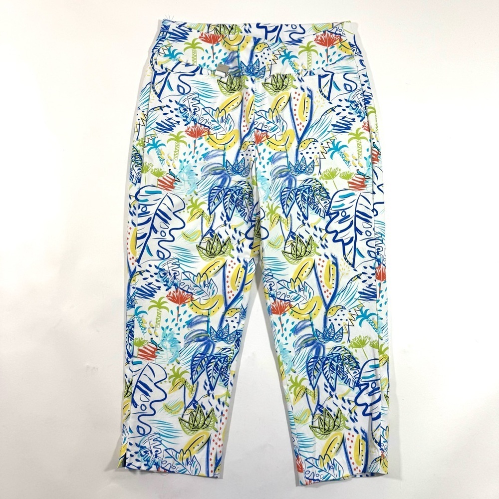 Lulu B Palm Print Cropped Pants Pull